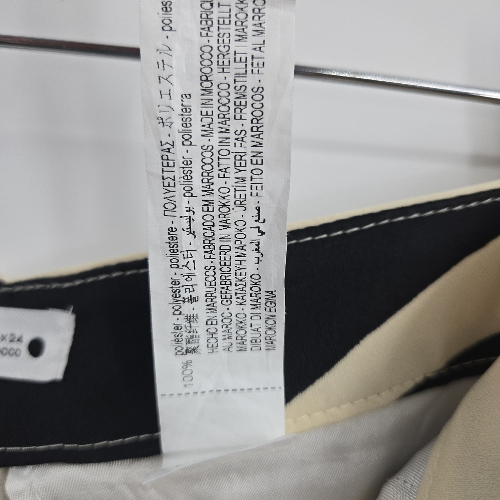 Zara Pants Wide Leg Print Cream Black Swirl XS - Picture 12 of 16
